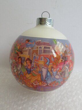 WALT DISNEY WORLD 25TH Anniversary REMEMBER THE MAGIC Christmas Glass Ornament